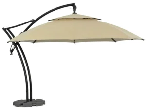 parasol ogrodowy z noga boczna w kolorze beżowym